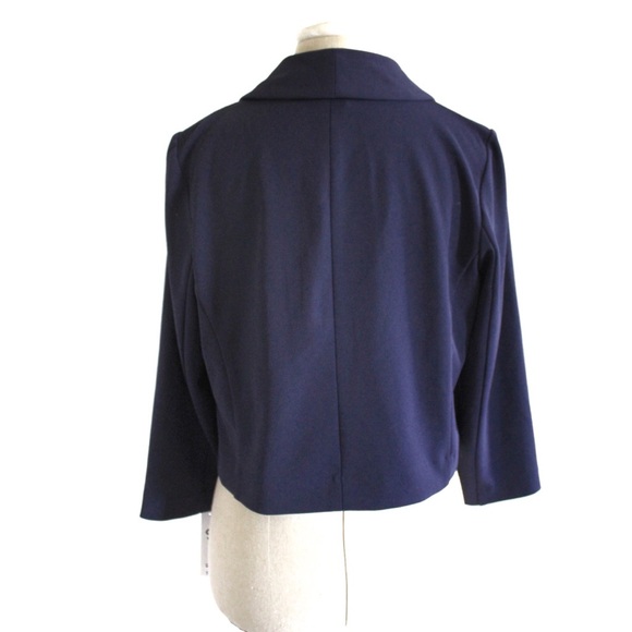 Shelby & Palmer NWT Cropped Navy Open Blazer Large - Picture 3 of 5